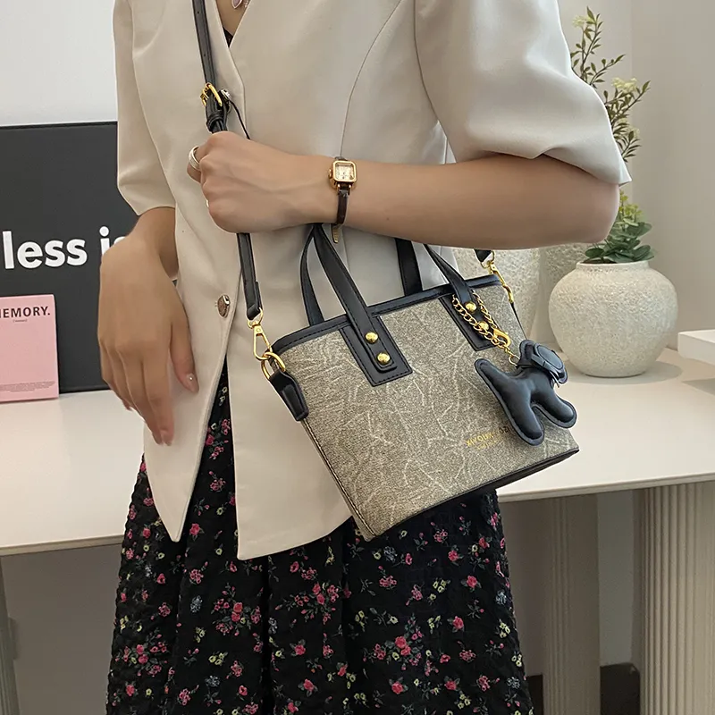 GOX PU Shoulder Bag Regular Women's Blue/Brown-21