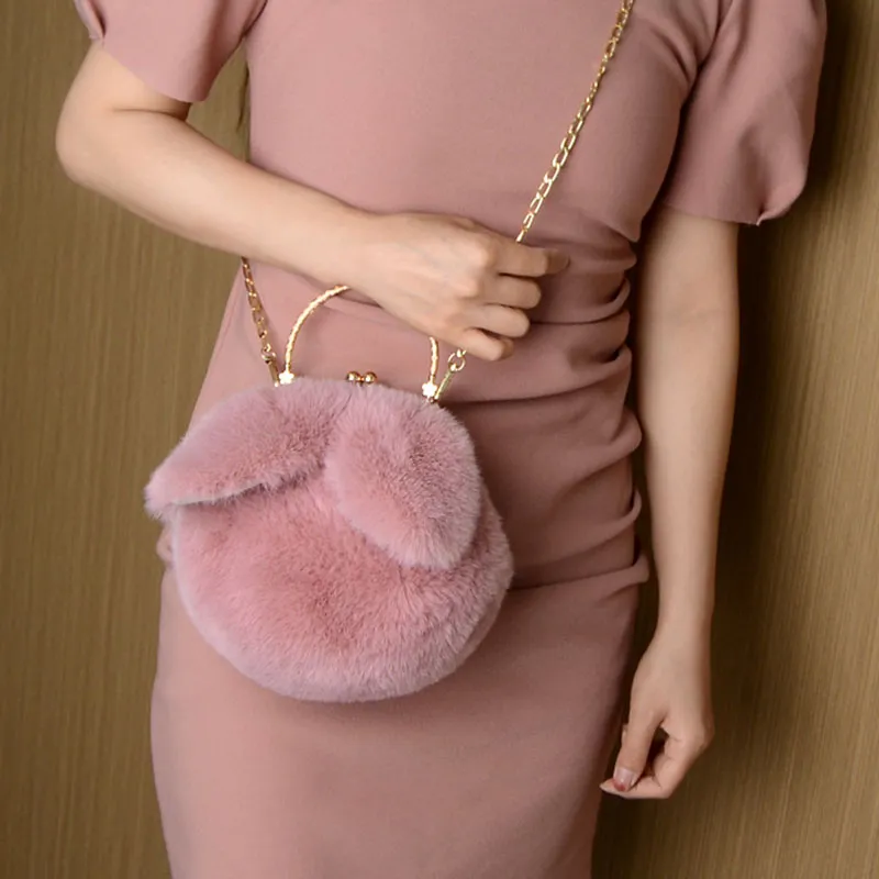 GOX Plush One Shoulder Handbag Regular Women's Lotus Color/Pink/Violet/Khaki/Pink/White-1