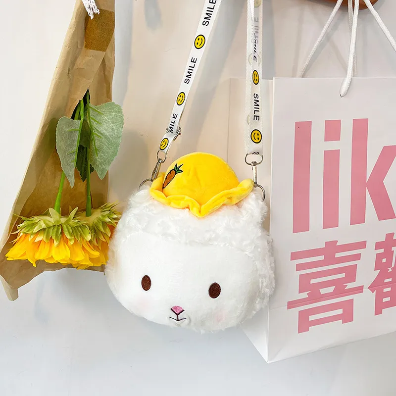 GOX Plush Crossbody Bag Regular Women's White-3