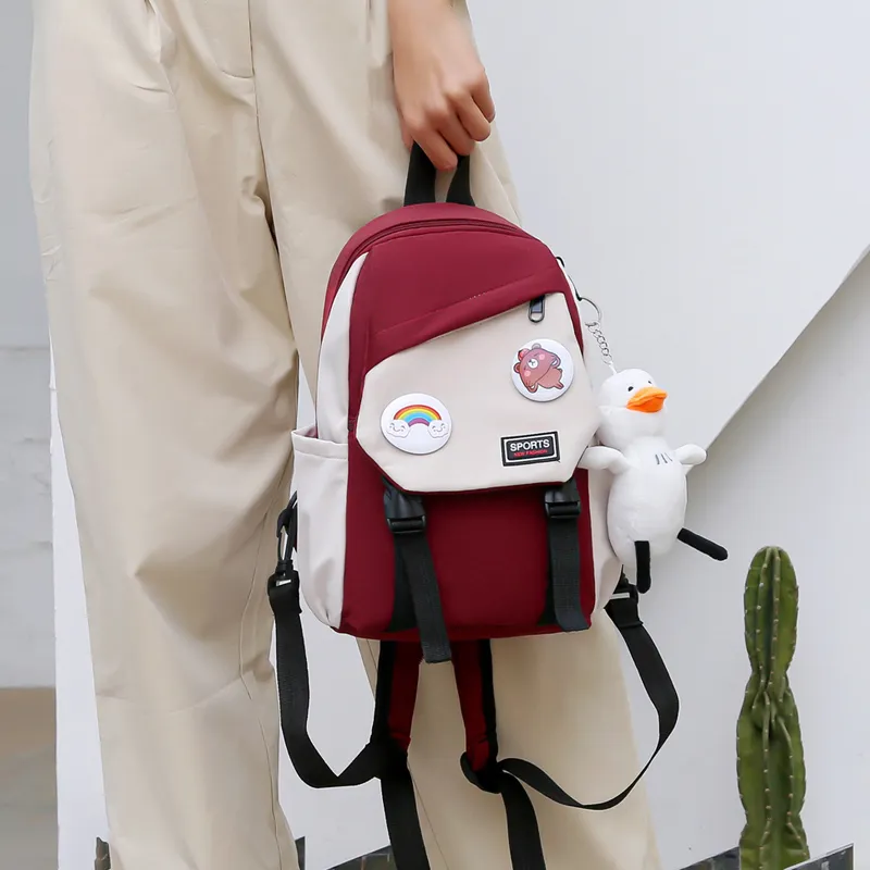 GOX Canvas Backpack Regular Unisex Black/Yellow/Blue/Burgundy-7
