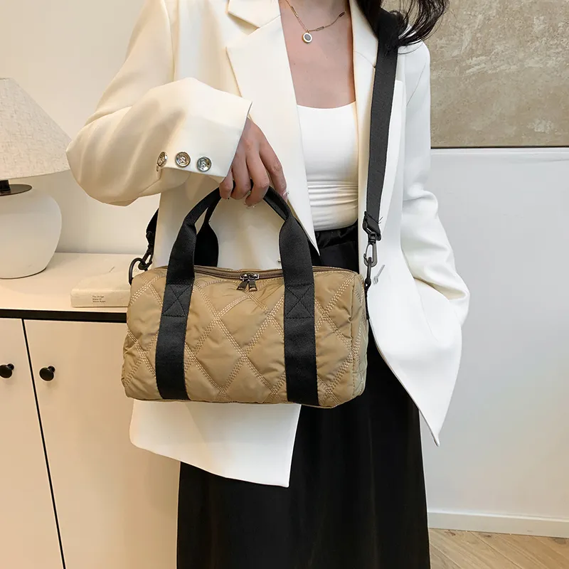 GOX Nylon Shoulder Bag, Crossbody Bag, Handbag Regular Women's White/Khaki/Green/Pink-15