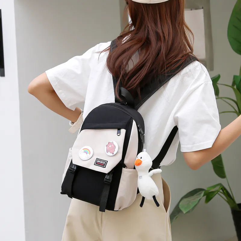 GOX Canvas Backpack Regular Unisex Black/Yellow/Blue/Burgundy-2