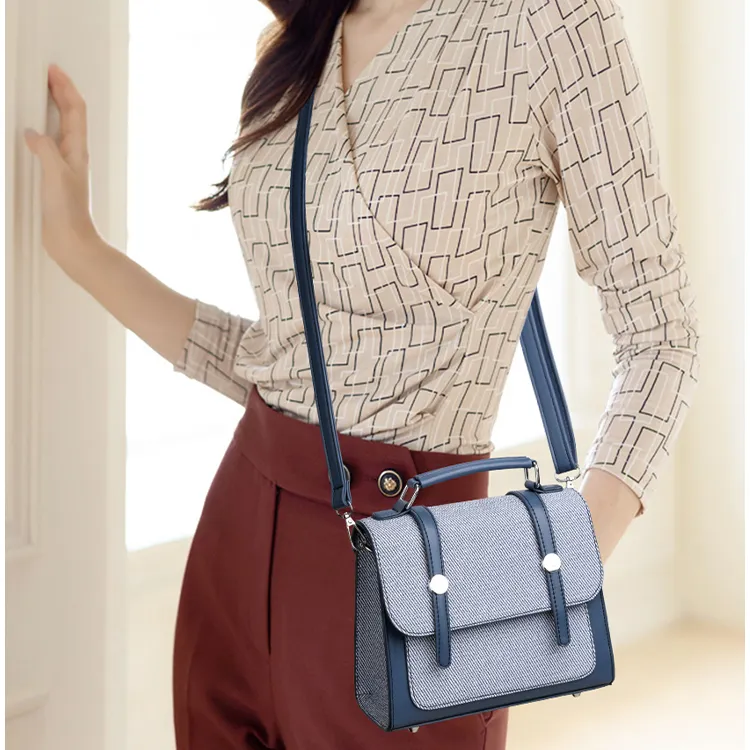 GOX PU Handbag Regular Women's Gray/Blue/Brown-4