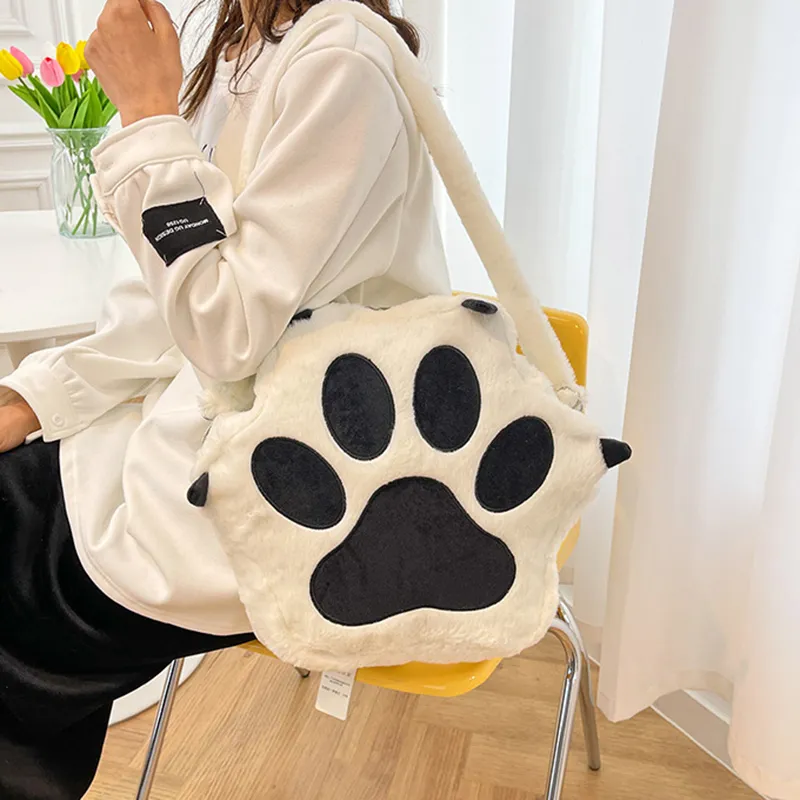 GOX Plush Shoulder Bag Backpack Regular Women's White-4