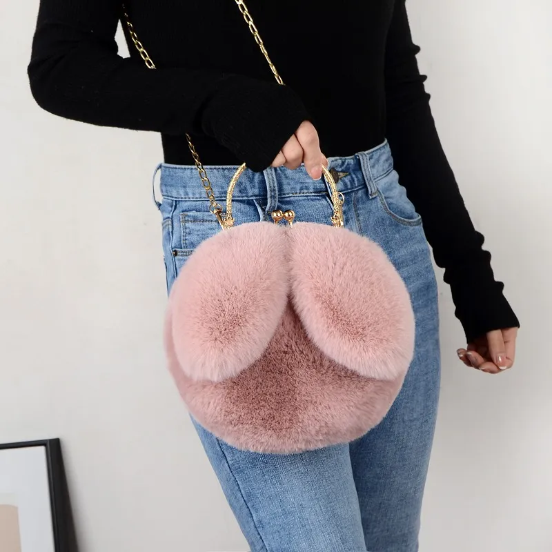 GOX Plush One Shoulder Handbag Regular Women's Lotus Color/Pink/Violet/Khaki/Pink/White-3