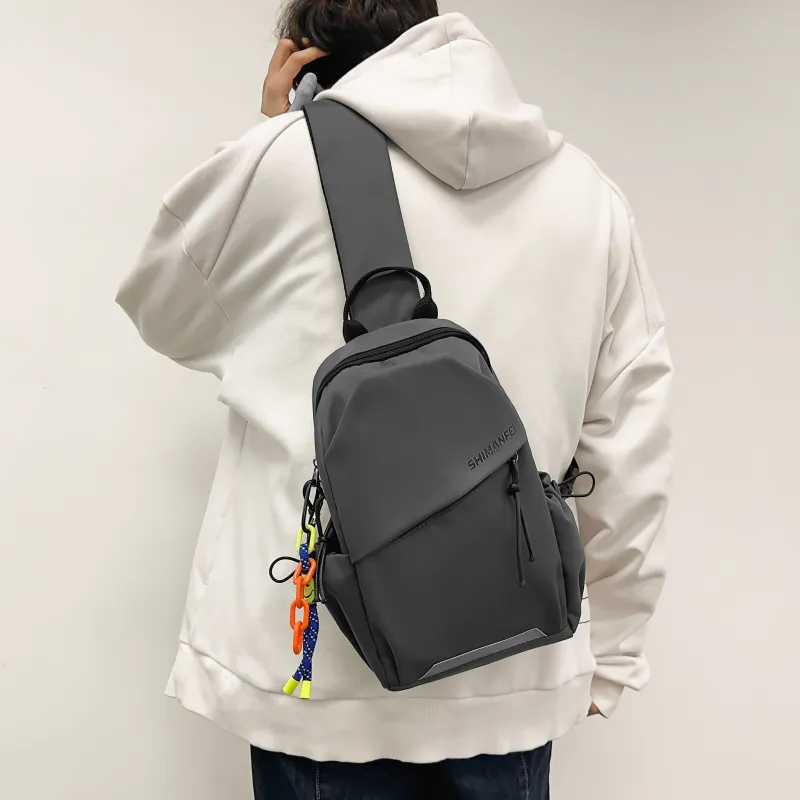 GOX Nylon Crossbody Bag Sling Bag Regular Unisex White/Gray/Black-11