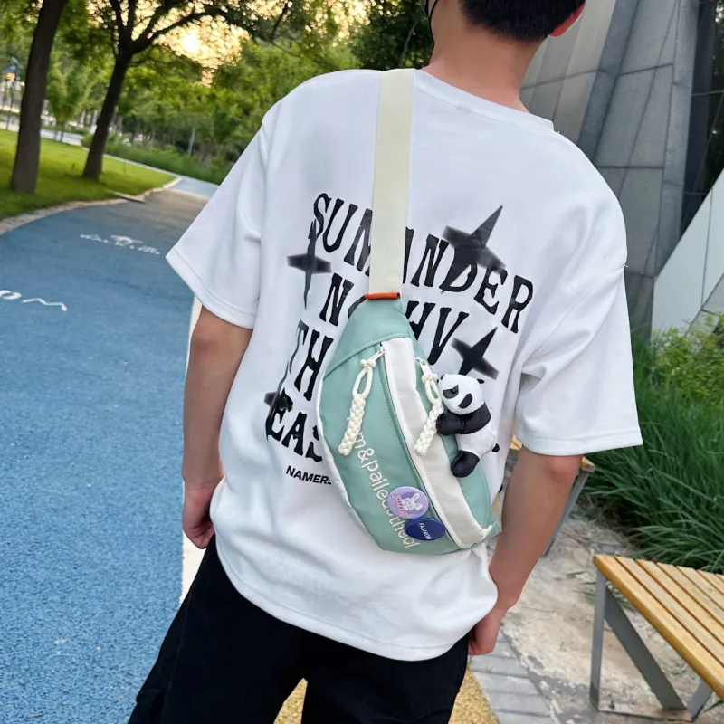 GOX Oxford Sling Bag Regular Unisex White & Red/White & Pink/White & Green/White & Blue/White/Black/Red-15