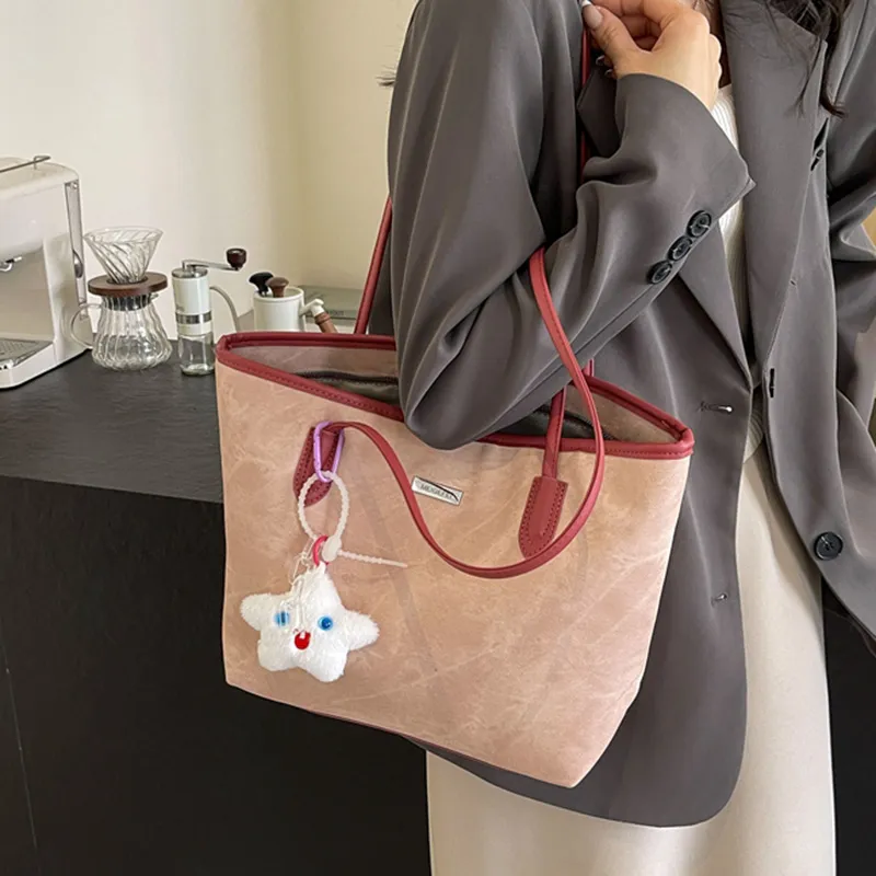 GOX PU Shoulder Bag Regular Women's Light Gray/Pink/Dark Tea/Blue-7
