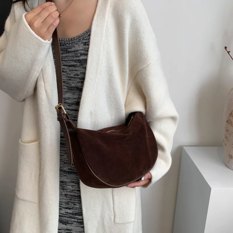 GOX Velour Shoulder Bag Women's Black/Burgundy/Brown/Coffee-20