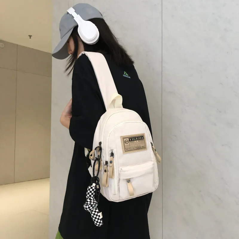 GOX Nylon Sling Bag Regular Unisex White/Black/Burgundy-2