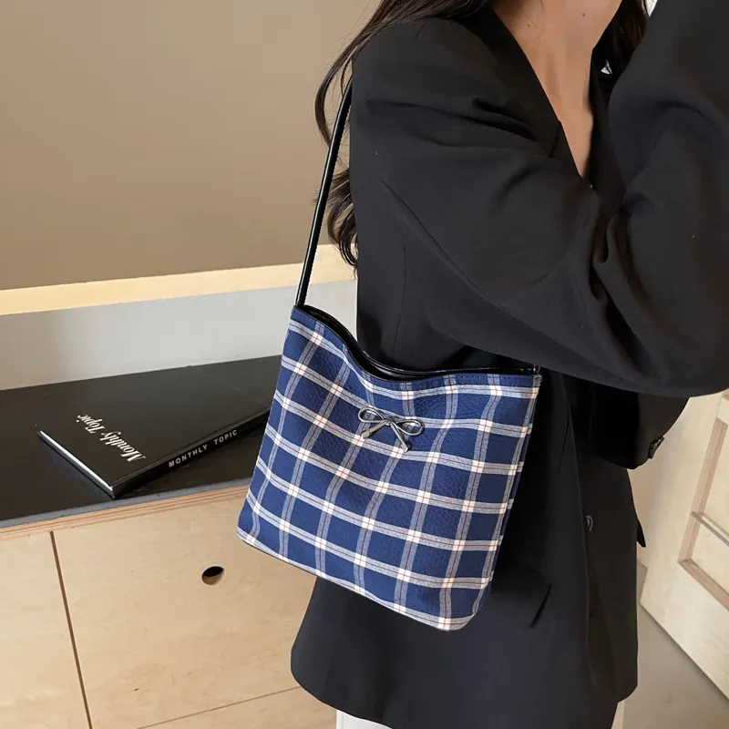 GOX Oxford Shoulder Bag Regular Women's Blue-10
