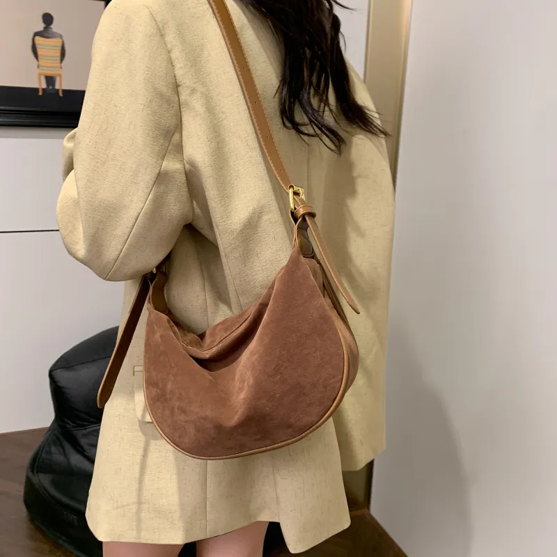 GOX Velour Shoulder Bag Women's Black/Burgundy/Brown/Coffee-15