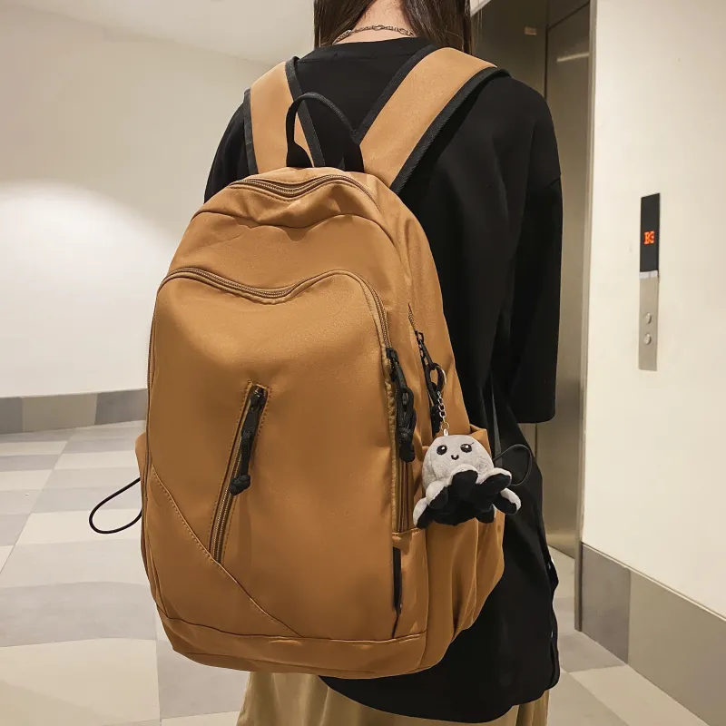 GOX Nylon Backpack Regular Unisex White/Black/Brown/Gray-20