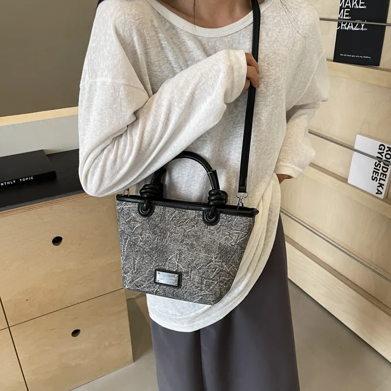GOX PU Handbag, Shoulder Bag Women's White/Black/Blue-14