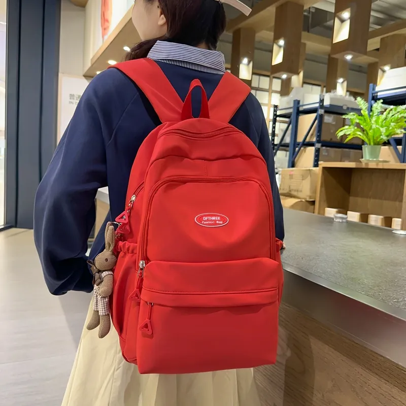 GOX Nylon Backpack Unisex White/Black/Red/Yellow/Green/Blue/Pink-10
