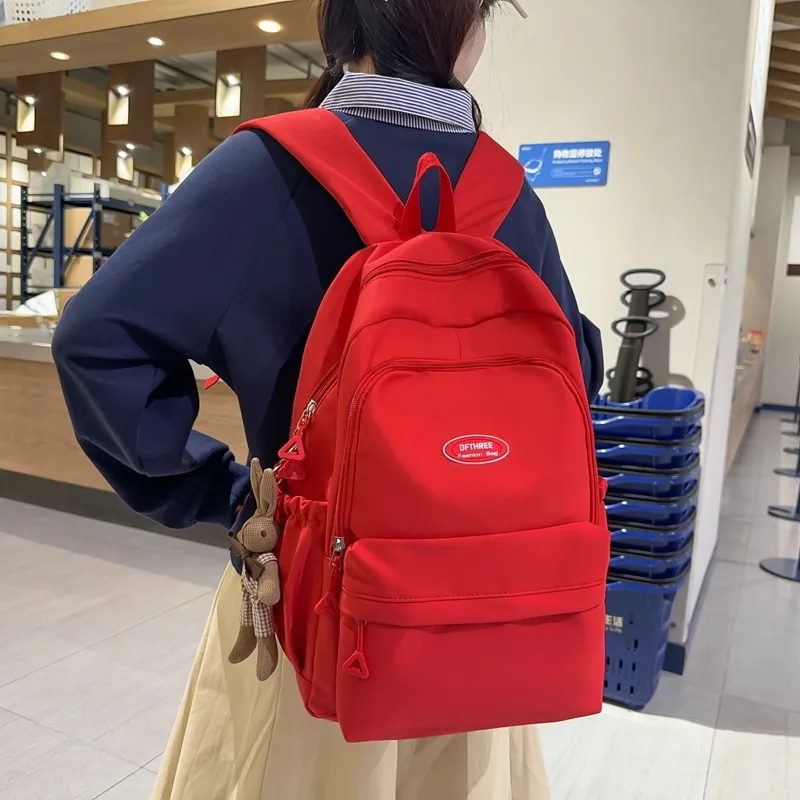 GOX Nylon Backpack Unisex White/Black/Red/Yellow/Green/Blue/Pink-9
