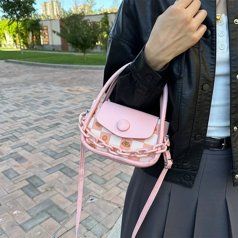 GOX PU One Shoulder Handbag Regular Women's Ecru/Black/Purple/Coffee/Green/Pink-16