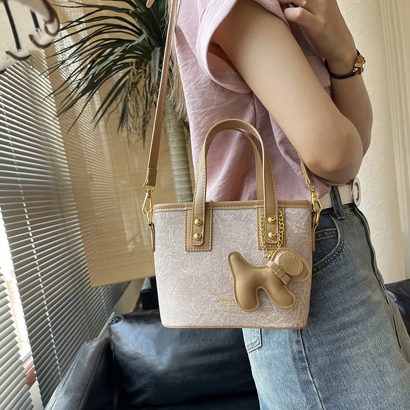 GOX PU Shoulder Bag Regular Women's Blue/Brown-28