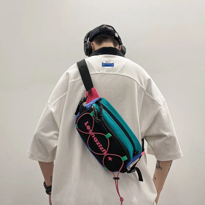 GOX Nylon Crossbody Backpack, Shoulder Bag, Sling Bag Regular Unisex Multicolor/Black-1