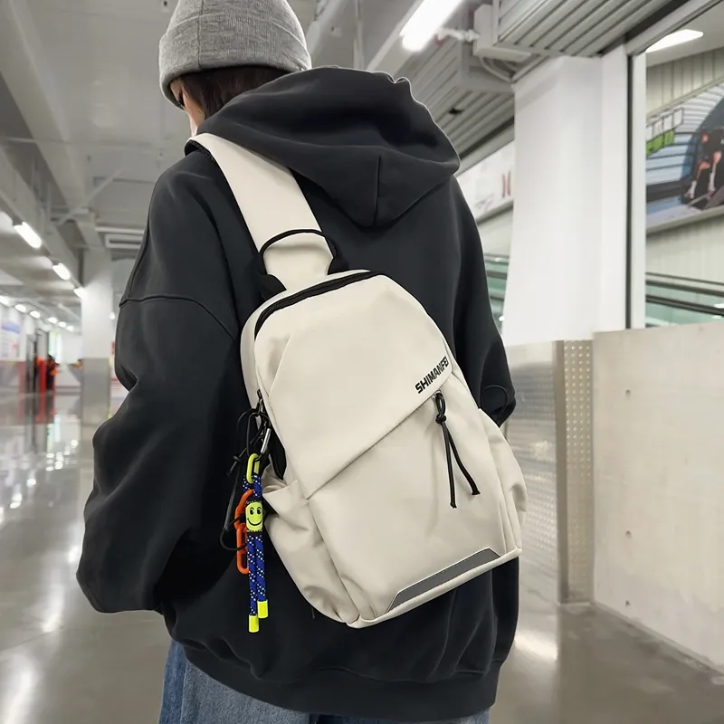 GOX Nylon Crossbody Bag Sling Bag Regular Unisex White/Gray/Black-1