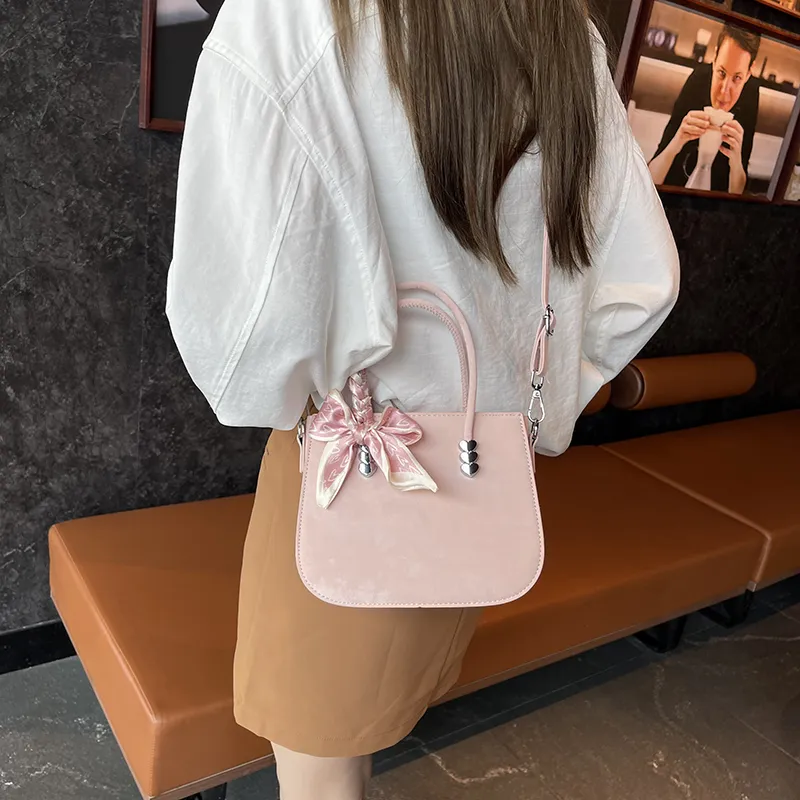 GOX PU One Shoulder Handbag Women's White/Gray/Black/Khaki/Blue/Pink-24