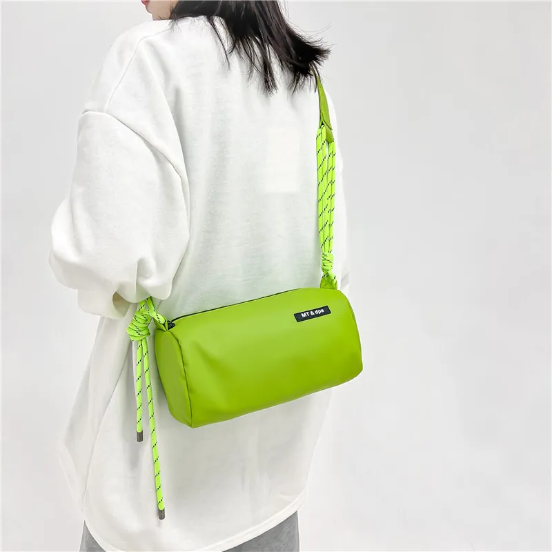 GOX Microfiber Synthetic Leather Cycling Bag, Crossbody Bag, Shoulder Bag Regular Unisex White/Black/Khaki/Green-10