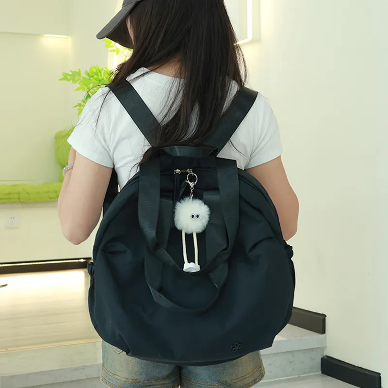GOX Nylon Fabric One Shoulder Portable Backpack Regular Unisex Apricot/Black/Green-6