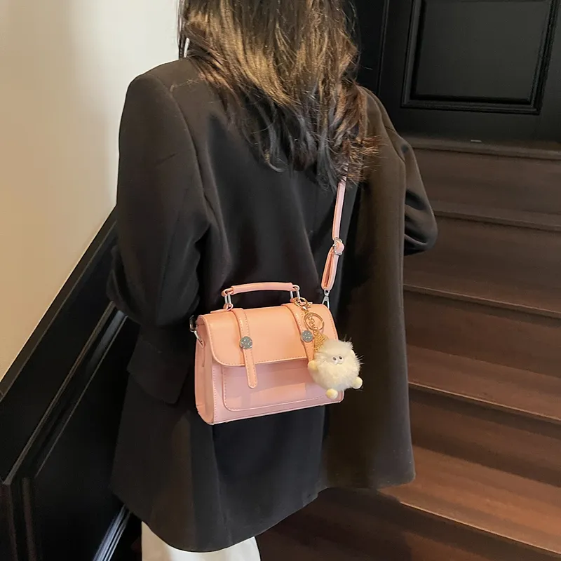GOX PU Crossbody Bag Women's Pink/Pea Green/Black/Khaki-6