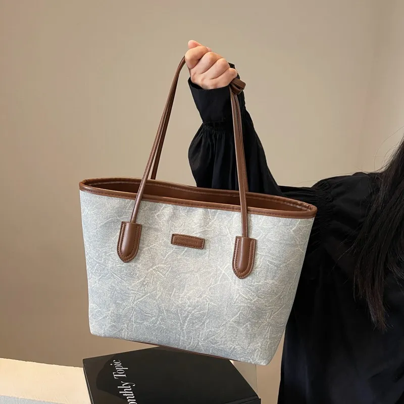 GOX PU Shoulder Bag Regular Women's Blue/Brown-8