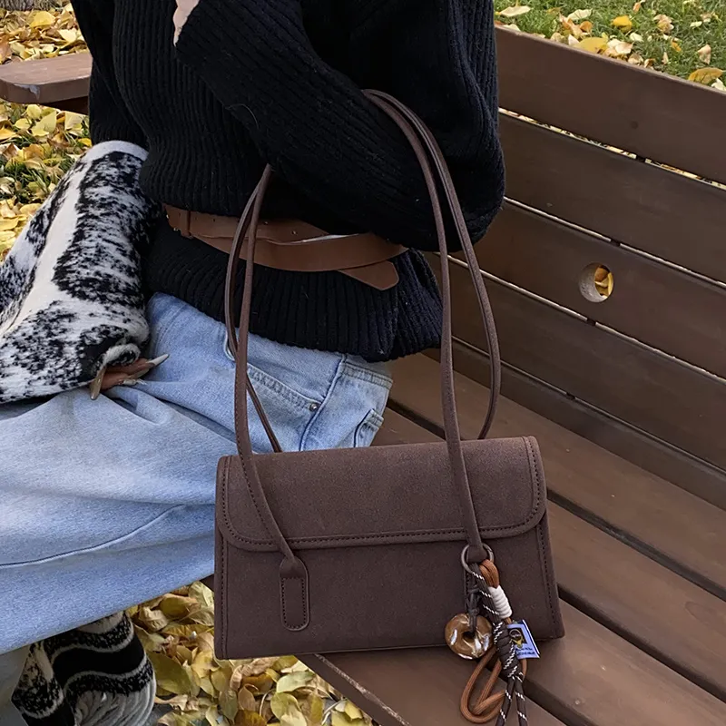 GOX Matte Shoulder Bag Women's Black/Red/Coffee/Brown-11