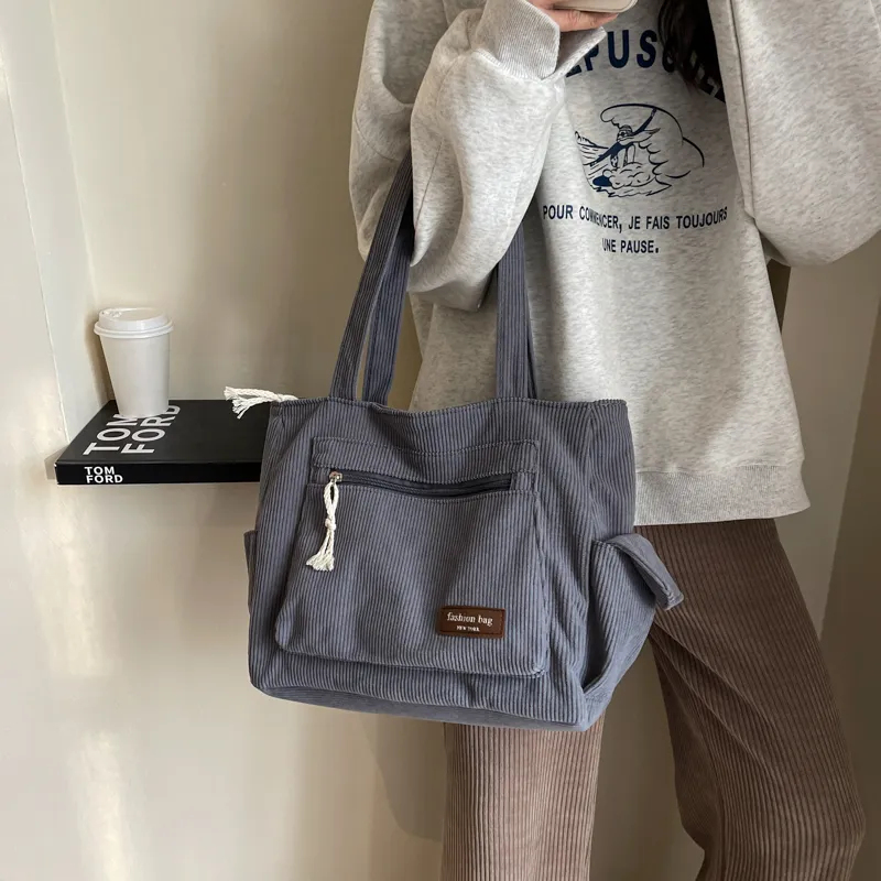 GOX Corduroy Shoulder Bag Women's Multicolor-14