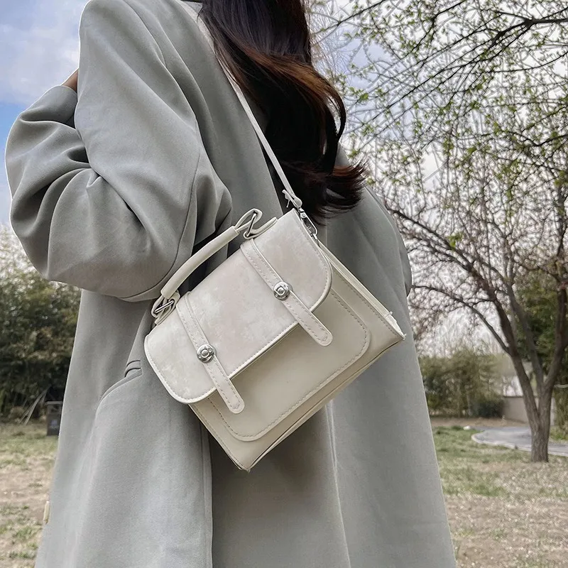 GOX PU Shoulder Bag, Crossbody Bag, Handbag Regular Women's White/Black/Silver/Pink-3