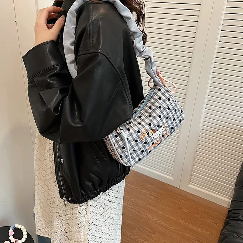 GOX Nylon Shoulder Bag Regular Women's Black/Pink/Sky Blue-19