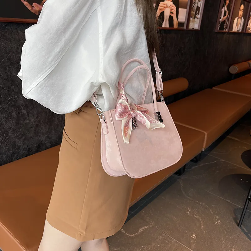 GOX PU One Shoulder Handbag Women's White/Gray/Black/Khaki/Blue/Pink-25