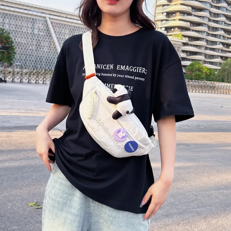 GOX Oxford Sling Bag Regular Unisex White & Red/White & Pink/White & Green/White & Blue/White/Black/Red-23