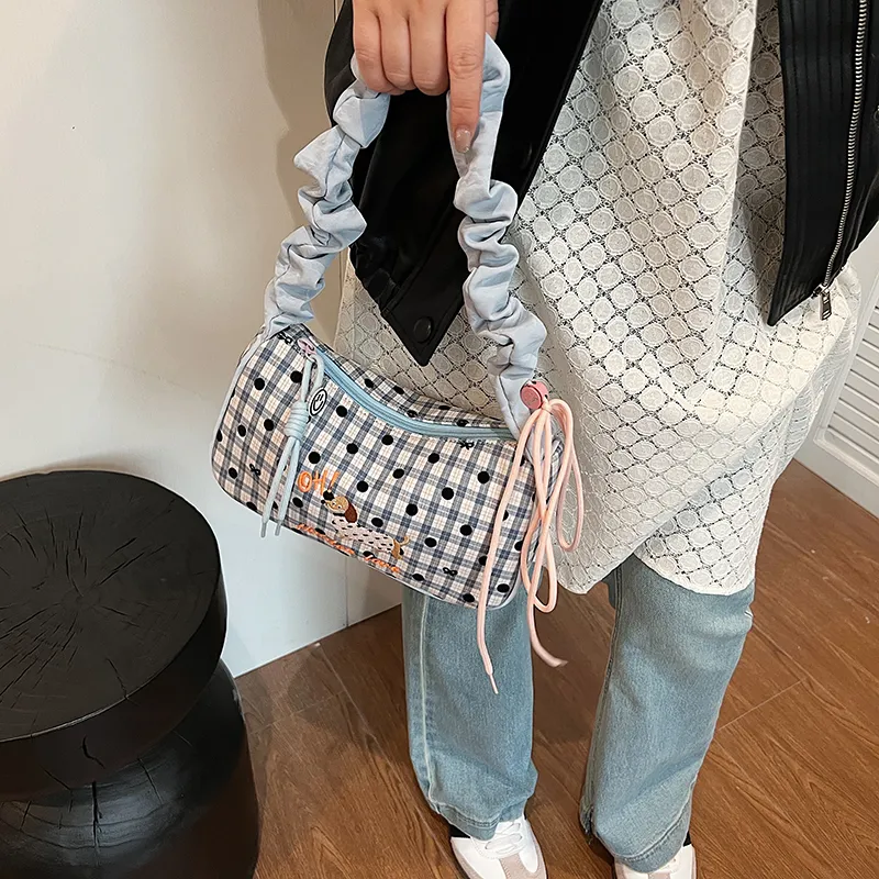 GOX Nylon Shoulder Bag Regular Women's Black/Pink/Sky Blue-15