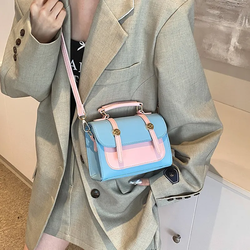 GOX PU Handbag Regular Women's White/Black/Blue/Pink-14