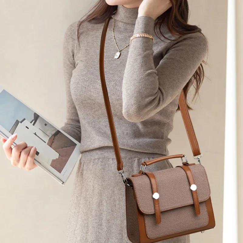 GOX PU Handbag Regular Women's Gray/Blue/Brown-6