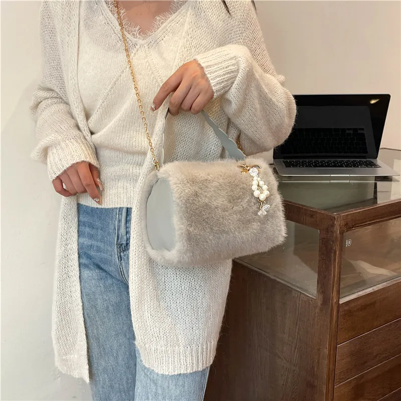 GOX Plush One Shoulder Handbag Regular Women's Multicolor-14