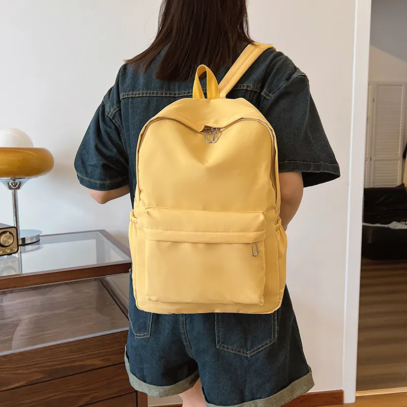 GOX Nylon Backpack Regular Unisex Ecru/Black/Purple/Green/Blue/Pink/Yellow/Orange Red-27