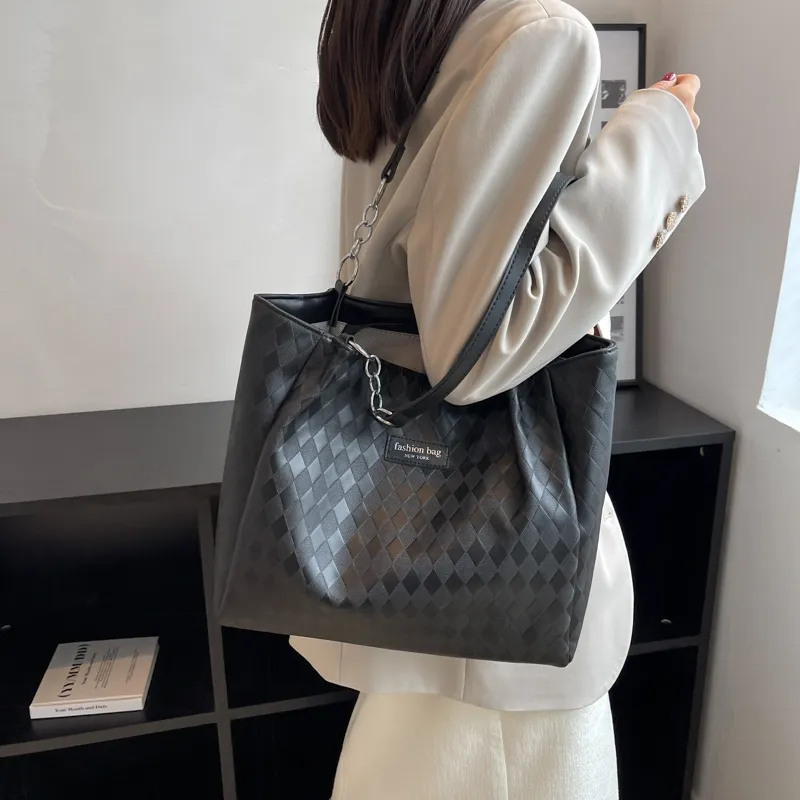 GOX PU Shoulder Bag Regular Women's Black/Khaki/Coffee-4