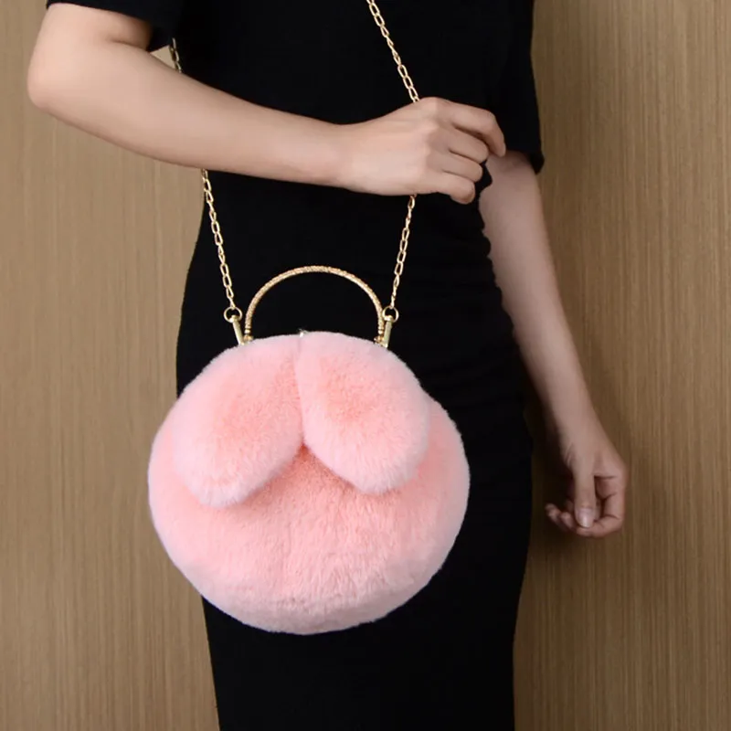 GOX Plush One Shoulder Handbag Regular Women's Lotus Color/Pink/Violet/Khaki/Pink/White-9