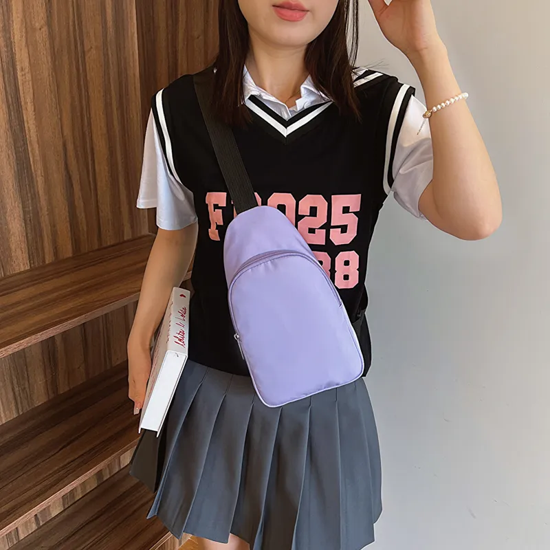 GOX Nylon Backpack Regular Unisex Ecru/Black/Purple/Green/Blue/Pink/Yellow/Orange Red-37