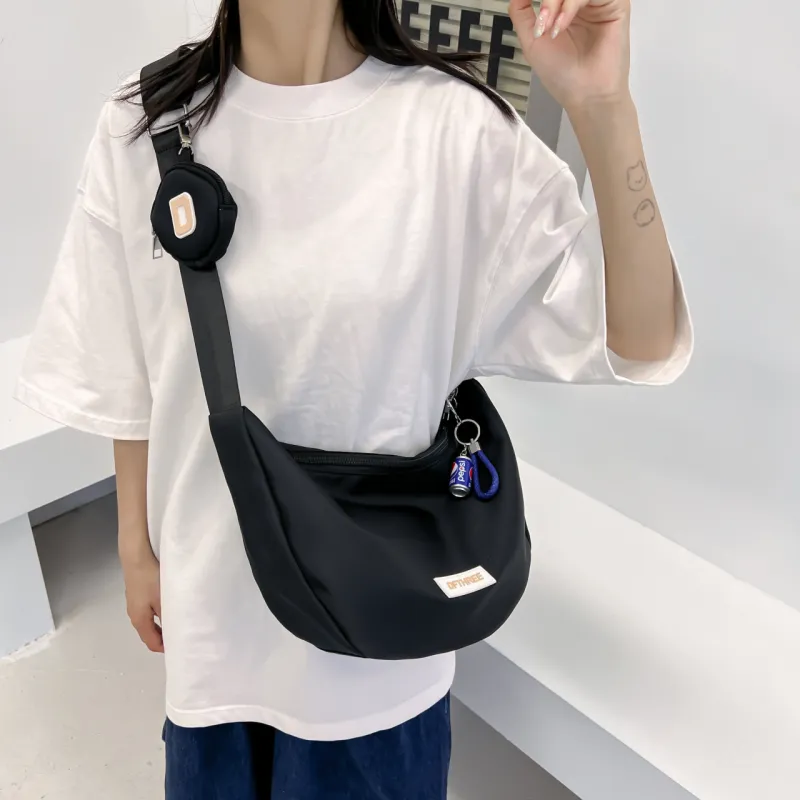 GOX Nylon Crossbody Bag, Shoulder Bag Women's White/Black/Yellow/Pink/Blue-9