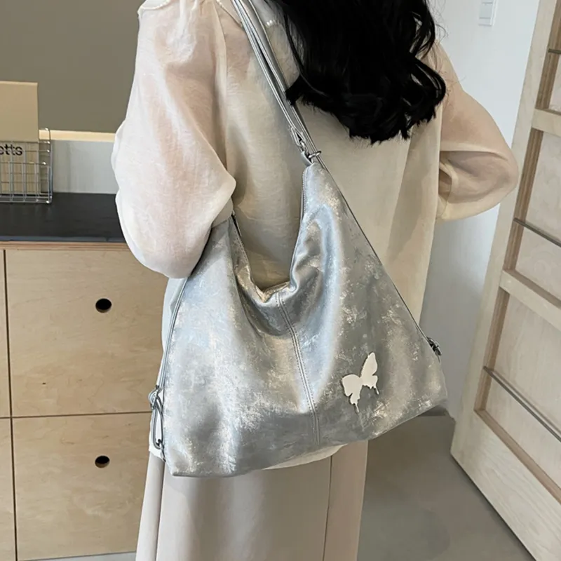 GOX PU Backpack On The Shoulder Regular Women's Ecru/Black/Silver/Blue/Pink-9