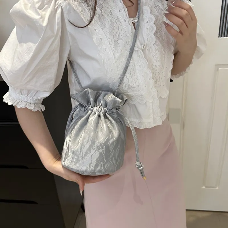 GOX PU Shoulder Bag Regular Women's White/Black/Blue/Silver/Pink-13