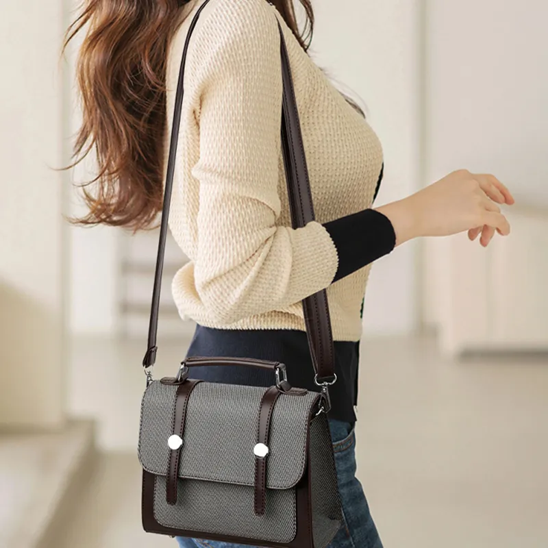 GOX PU Handbag Regular Women's Gray/Blue/Brown-1