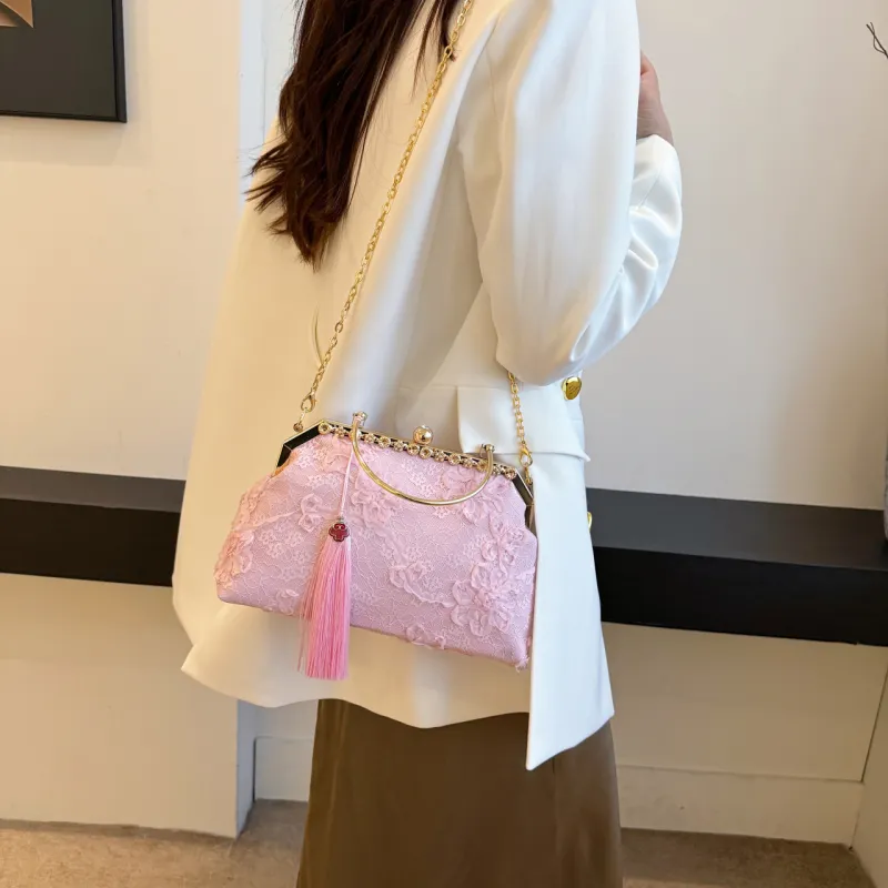 GOX Polyester Shoulder Bag, Crossbody Bag, Handbag Regular Women's Black/White/Pink-13