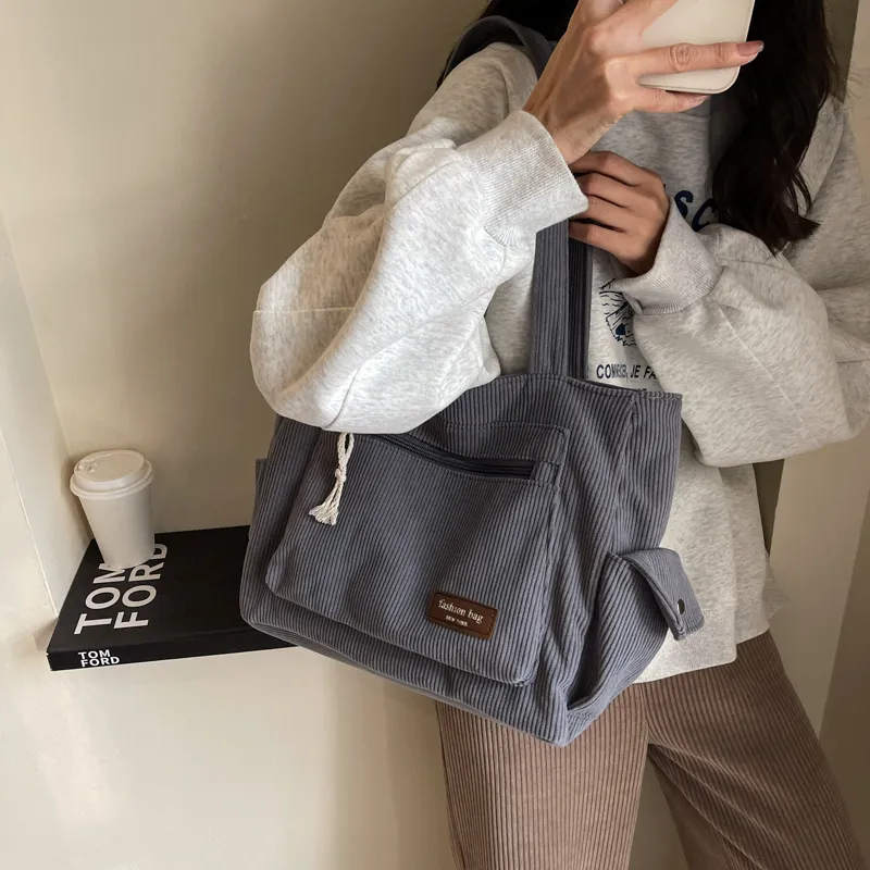 GOX Corduroy Shoulder Bag Women's Multicolor-15