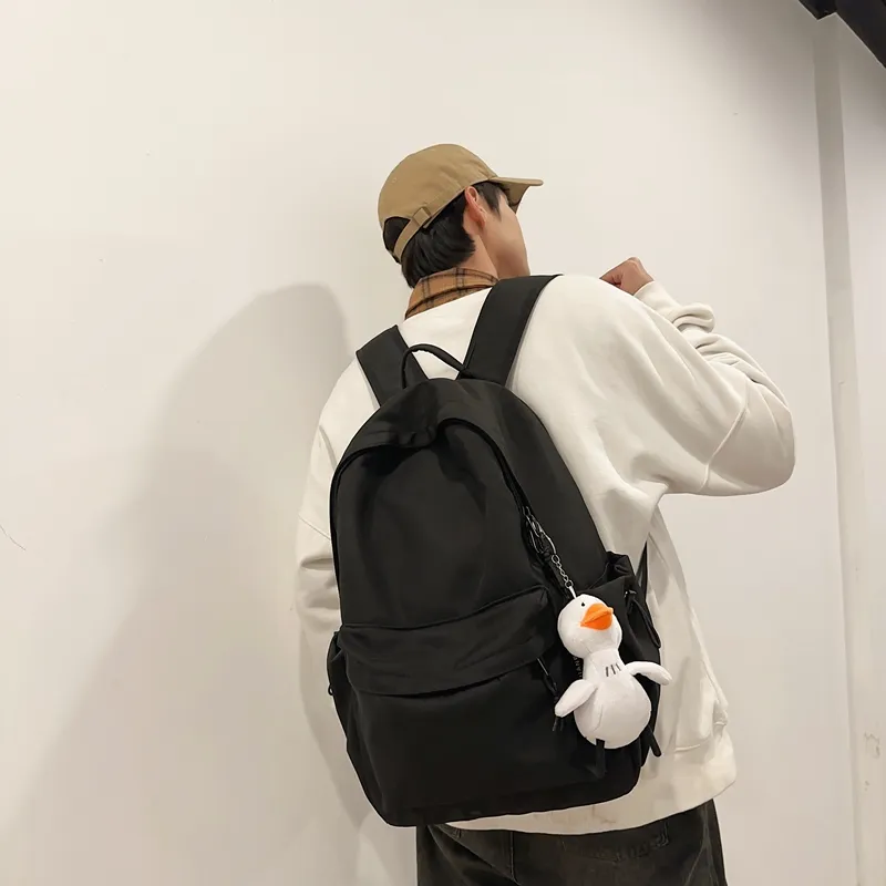GOX Nylon Backpack Regular Unisex White/Light Gray/Black/Dark Gray-9